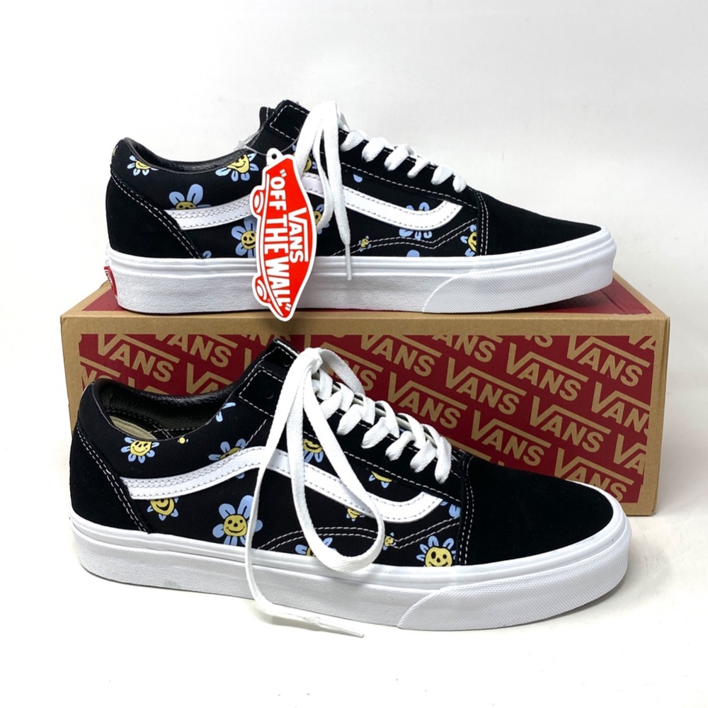 VANS Old Skool Low Top Black Floral Suede Canvas Men’s Size Sneakers VN0A5JMIY23 - Picture 3 of 11